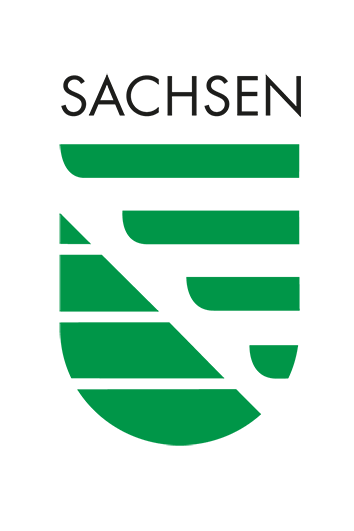 Die moderne Version des Landessignet vom Freistaat Sachsen.