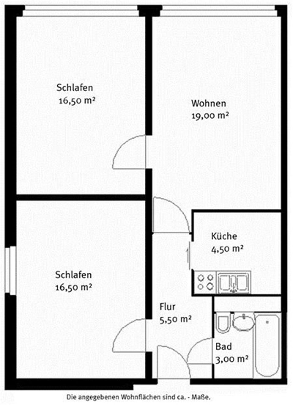 Grundriss einer Wohnung