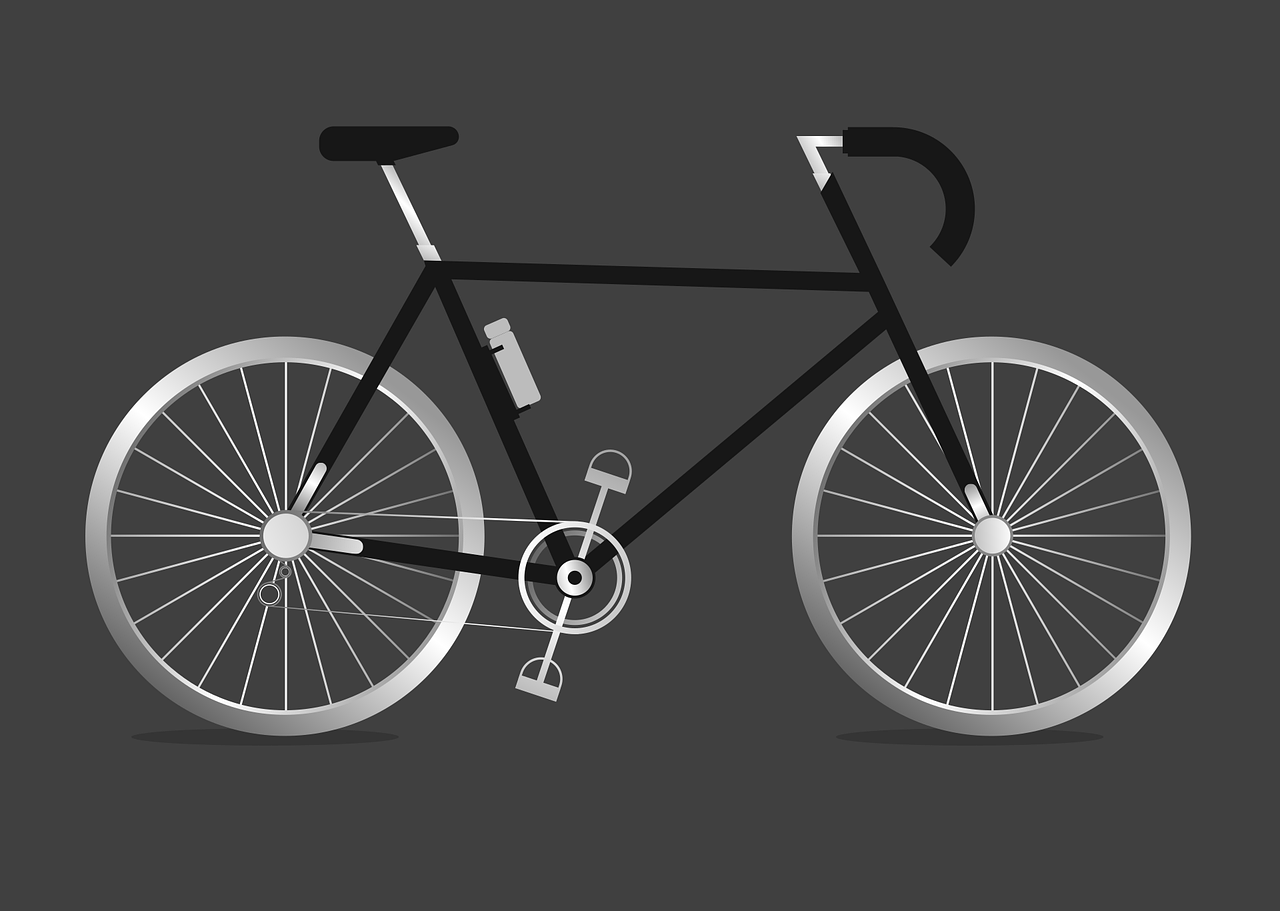 Fahrrad auf grauem Hintergrund